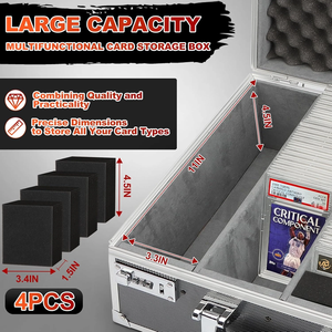 Boîte de rangement pour plus de 170 cartes classées, 4 compartiments, étui pour cartes de sport avec serrure à code, étui de rangement pour cartes à collectionner à 4 rangées - Product Image 3