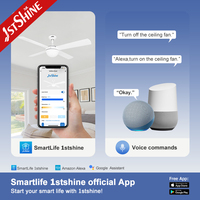 Ventilateur de plafond intelligent 1stshine à énergie solaire, 6 vitesses, pour intérieur et extérieur, avec télécommande et contrôle par application, robuste