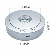 Support de lampe à boule de cristal rotative silencieuse à sept couleurs, ornement artisanal en cristal 3D gravé à l'intérieur, base de lampe tactile