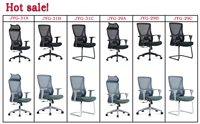 Chaise de bureau ergonomique pivotante en tissu et cuir pour poste de travail