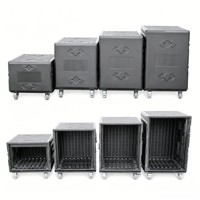 Boîtier de rack en plastique PE 8U/12U/14U/16U, Flight case antichoc à roulettes pour mixeur audio et amplificateur