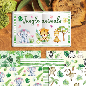 WW134 hewan hutan pola singa harimau kertas Scrapbook DIY latar belakang kertas kerajinan untuk pesta pembuatan kartu foto Album dekorasi - Product Image 5