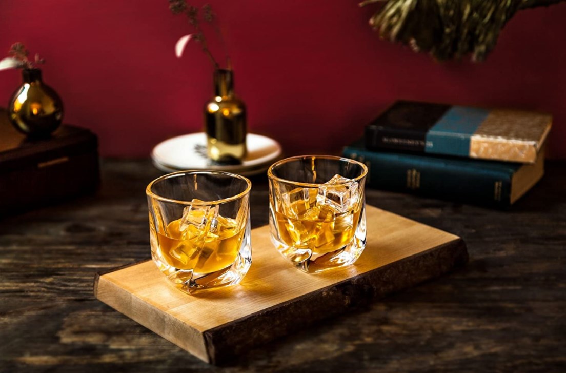 Crystal Whiskey Glasses, 10oz Rocks Glasses Set of 4 Old Fashioned ...