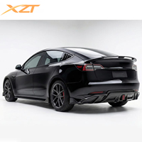 Prix d'usine – Kit carrosserie complet style fibre de carbone avec diffuseur arrière et aileron arrière avec éclairage pour Tesla Model 3