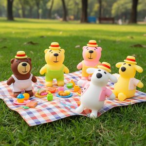 Jouets à presser en forme d'animaux mignons de dessin animé, simulation d'ours et de chien, jouets sensoriels à presser, jouets anti-stress, jouets à presser en TPR pour soulager l'anxiété - Product Image 4