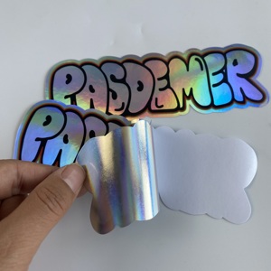 UV Resist Waterproof Rainbow Silver Laser 3 D Holograma Etiqueta Etiqueta Logotipo Personalizado Die Cut Glitter Holographic Sticker - Product Image 6