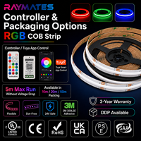 Tira de LED COB Flexible Raymates de 630 LED, Alta Calidad, 24V 14W, Color RGB, IP20, para Decoración de Bares y KTV