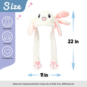 A333 Casquette de lapin sautant en mouvement avec oreilles en peluche, animal de vacances, cosplay, habillage pour enfants, chapeau de lapin, jouet en peluche amusant - Product Image 2