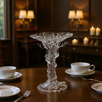Table basse translucide effet glace en cristal de platine avec grand motif arbre, mobilier haut de gamme de style chinois moderne du Guangdong