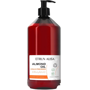 Huile Essentielle Pure Biologique Pressée à Froid ETRUN, Huile Végétale d'Amande à Marque Blanche pour Massage, Cheveux, Corps, Ongles, Cuticules, Grossesse et Vergetures - Product Image 1