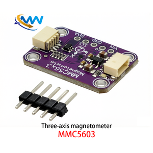 Isolateur bidirectionnel I2C compatible avec STEMMA <span class=keywords><strong>QT</strong></span>/Qwiic avec plaque de base violette - Magnétomètre à trois axes - MMC5603 - Product Image 6