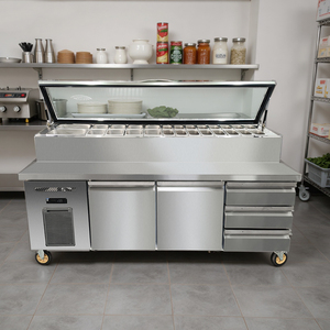 Trung Quốc Thiết Bị Làm Lạnh Salad Bar Mát Thanh Bánh Sandwich Bánh Pizza Chuẩn Bị Truy Cập Tủ Lạnh Bánh Pizza Chuẩn Bị Bảng - Product Image 1