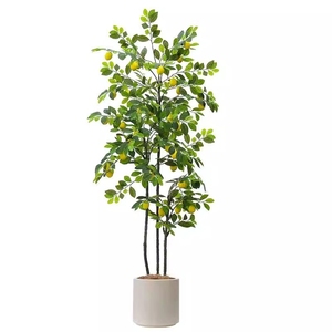 LUYI - Vente en gros d'arbres artificiels en <span class=keywords><strong>soie</strong></span> écologiques, mini citronniers pour décoration intérieure, plantes en pot de petite taille, plantes naines - Product Image 1