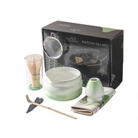 Vente en gros de bols à matcha en céramique de style japonais, OEM personnalisé, ensemble de fouets en céramique, ensemble d'outils pour le matcha
