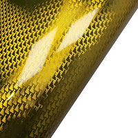 Film adhésif en vinyle pour carrosserie de voiture, motif avion doré brillant, en fibre de carbone PET TPU pour tuning automobile