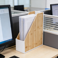 Organizador Giratorio de 360° de Madera A3 Personalizado, Caja de Almacenamiento de Archivos de Oficina de Lujo