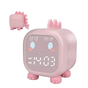 Réveil numérique pour enfants, horloge de chevet, mignonne, en forme de dinosaure, veilleuse