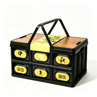 Caisse de camping pliable avec poignée, couvercle personnalisé, boîte cadeau, bac de rangement industriel pliable pour cadeau de vacances