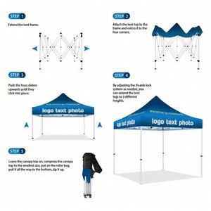 Custom Tent Banner Outside <b>Vinyl</b> 10x10 Tent Banner Canopy Tent Festival Banner at Trade Show Pop up Shop Event - Product Image 5