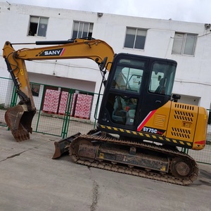 รถขุดตีนตะขาบ SANY SY 75C มือสอง 7 ตัน ปั๊มไฮดรอลิก ราคาถูก ชั่วโมงการใช้งานต่ำ รับประกัน 6 เดือน เหมาะสำหรับงานตอกเสาเข็ม - Product Image 1