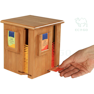 Tea Bag Dispenser 16x16x20cm of Bamboo Wood Tea Bag <b>Storage</b> for <b>Kitchen</b> - Product Image 2