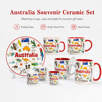 Service de vaisselle souvenir d'Australie personnalisé et écologique tasses et assiettes en céramique avec motif animal cadeau touristique