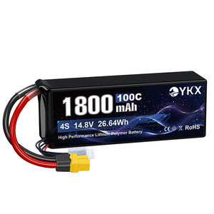 แบตเตอรี่ลิเธียมโพลิเมอร์ลิเธียมโพลิเมอร์อัตราสูงสำหรับ RC UAV & RC Car 2 ~ 6S 1800mAh/2200mAh/2600mAh - Product Image 1