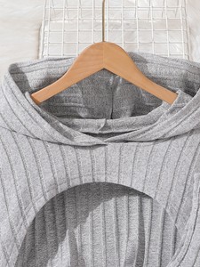 2025 <span class=keywords><strong>autunno</strong></span> <span class=keywords><strong>inverno</strong></span> Teen girl tailleur tinta tinta unita manica lunga con cappuccio abito irregolare senza maniche in maglia 2 pz all'ingrosso <span class=keywords><strong>abbigliamento</strong></span> per bambini - Product Image 4