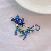 Broche pour femme de style coréen, motif chaton de dessin animé, effet peinture à l'huile, style niche haut de gamme, vente en gros, haute qualité