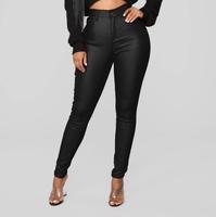 Mallas de piel sintética para mujer, pantalones elásticos de cintura alta, Sexy, para sexo, culo