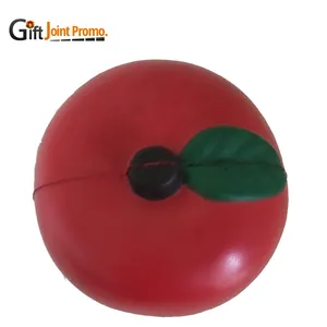 Cheap Anti-Stress Toy Red Apple Stress Ball Customized LOGO Printing Stress Reliever Apple Shape