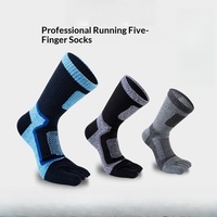 Chaussettes de sport pour hommes, cinq orteils, grande taille, séparant les orteils, en coton, anti-transpiration, pour l'extérieur, la randonnée et la course à pied