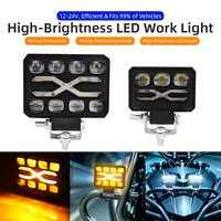 Phare de travail LED 12V haute luminosité pour voiture, 4 pouces/3 pouces, puces 3570, blanc/jaune clignotant, mini lampe de conduite pour moto et voiture