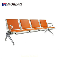 Chaise de groupe confortable avec dossier et assise en fer pour salon de coiffure, salon de barbier, train de métro, sièges publics