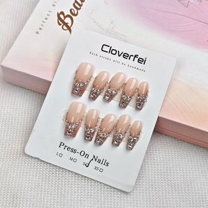 Kuku palsu akrilik, tekan pada-4 ukuran dapat digunakan kembali bebas kerusakan tahan lama kelas kuku Salon - Product Image 1