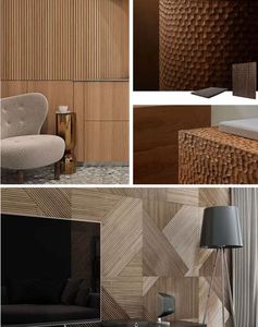 Schnelle Lieferung Maßgefertigte Naturfurnier Großhandel OEM Direktvertrieb Akustische Holzlamellenpaneele für Einzelhandels-Showroom Hintergrundgestaltung - Product Image 6