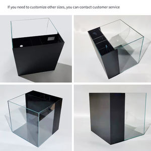 Op maat gemaakte glazen aquariumset van hoogwaardig materiaal voor binnen- en buitengebruik, vierkant, voor zeewater, geschikt voor op tafel. - Product Image 5