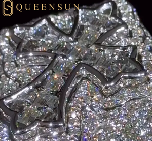 Cincin Hip Hop Moissanite perhiasan Iced Out 925 perak murni 10K 14K 18K cincin berlian pria penguji berlian lewat - Product Image 5