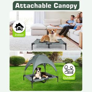 Tragbares wasserdichtes Haustier-Hundebett mit erhöhtem Kühlung und Vordach abnehmbares Hundebett für den Außenbereich klappbares Hundezelt - Product Image 3