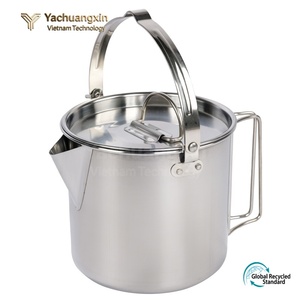 Stainless Steel <b>Camping</b> <b>Kettle</b> 1.2L With Lid And Handle For Outdoor Cooking And Travel Use - Product Image 4
