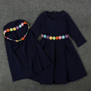 Đảng Wedding Dress Hồi Giáo Bộ Mùa Thu Mùa Đông Cô Gái Dài Tay Áo Ăn Mặc + Khăn Mới Nhất Hồi Giáo Ăn Mặc MEDG-003 - Product Image 5