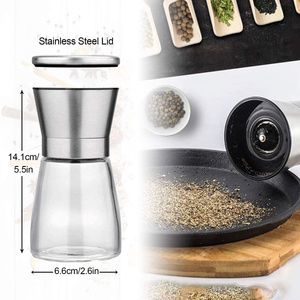 2026 Top Seller Kitchen Accessories Herb & Spice <b>Tools</b> Salt and Pepper Grinder <b>Set</b> with Bamboo Base and Spice Jars - Product Image 3