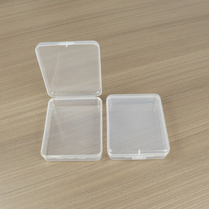 Transparent Rectangular PP Plastic Storage <b>Box</b> 9x11.2x2.7cm For <b>Makeup</b> Organizers Desktop Parts Container - Product Image 1