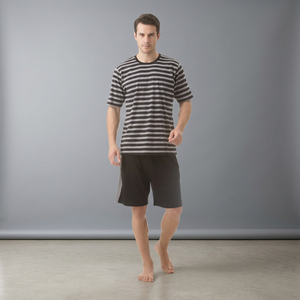 Conjunto de Pijama Corto Informal para Hombre, Cómodo y Transpirable, 100% Algodón, Tejido de Punto Jersey Teñido con Hilo - Product Image 2