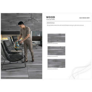 Azulejos de Porcelana Vistaar Oak Wood Choco 600x1200mm con Aspecto Rústico de Madera, Azulejos Esmaltados para Piso y Pared de 60x120cm, India - Product Image 3