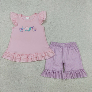 ชุดเสื้อโปโลสีน้ำเงินปักลายเบสบอลสำหรับเด็กผู้ชาย RTS พร้อมกางเกงขาสั้นลายทางสำหรับฤดูร้อน - Product Image 4