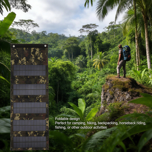 60W Compact Foldable Solar PV Panel 20% Conversion USB <b>5V</b> Charger for Backpacking Outdoor Activities - Product Image 6