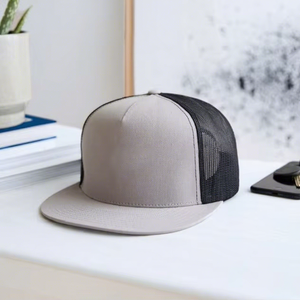 Casquette Trucker Grise en Maille à 5 Panneaux Réglable Unisexe Décontractée pour Adultes Printemps-Été - Product Image 2