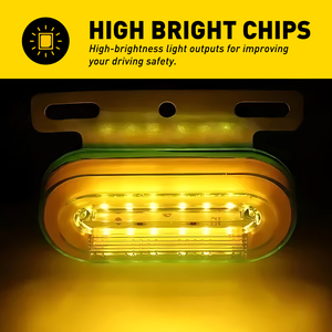 AUXITO Ensemble de 8 feux clignotants séquentiels LED 12V pour camion, poids lourd, bus, remorque, blanc ambre - Product Image 6