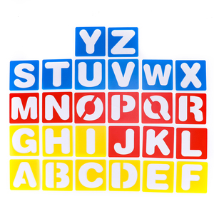 26 buah permainan prasekolah anak-anak pendidikan montesori bahasa Inggris belajar huruf pengenalan warna mainan PP Uppercase lukisan gambar Set mainan - Product Image 4